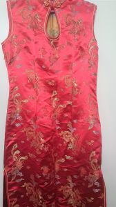 Adult Female Costumes to Hire - Chinese dress - Red - Long - size 34